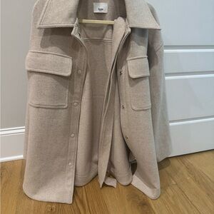 Frankie Shop Cream Wool-Blend Pea Coat